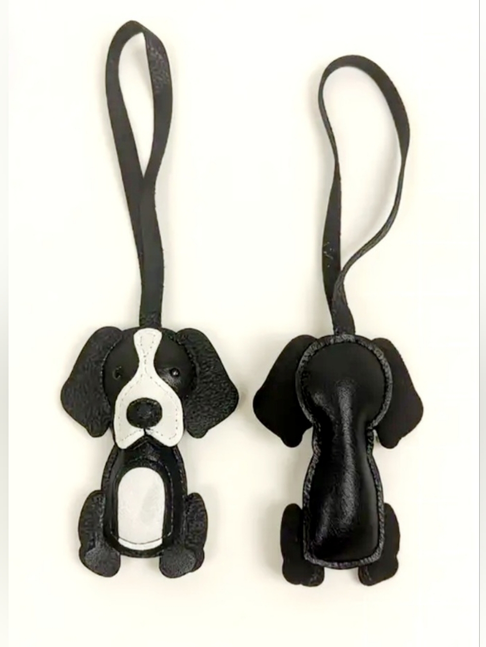 Dog Black & White Keychain Or Charm - Picture 2 of 2